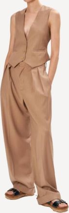 Ronny Kobo Kia Wide Leg Pants In Tan