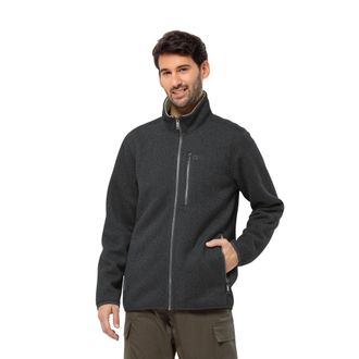 Jack Wolfskin Fleecejacke JACK WOLFSKIN ROBSON FJORD JACKET, Herren, Gr. M, grau (phantom), Fleece, Obermaterial: 100% Polyester, unifarben, Jacken Fleecejacke, W&auml;r