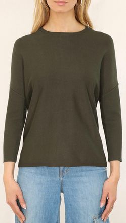 Metric Knits Crew Neck Pullover In Olive