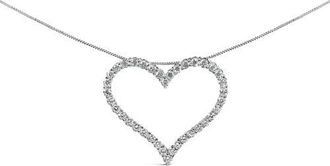 House of Brilliance 14K White Gold 3.0 Cttw Lab Grown Diamond Open Heart Pendant Necklace at Nordstrom