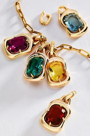 Anthropologie By Anthropologie Rectangle Crystal Charm