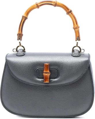 Gucci Pre-owned Handbags, female, Gray, Size: ONE SIZE Pre-owned Structured Top Handle Bag