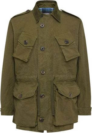 Dsquared2 Groene Knoopjas met Zakken - Heren - Zomerjassen - Groen - M - Jassen