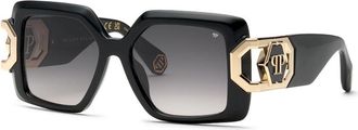 Philipp Plein SPP159 0700 Womens Sunglasses Black Size 52