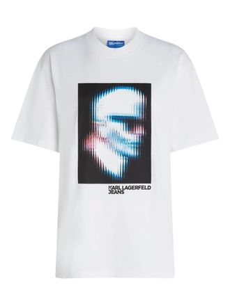Karl Lagerfeld logo-print T-shirt - women - Organic Cotton - S - White