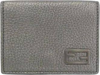 Fendi Pre-owned Leren Portemonnee - unisex - Vintage Accessoires - Grijs - ONE Size - Leer - Vintage