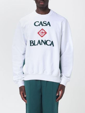 Casablanca Felpa girocollo in cotone con logo e vestibilit&agrave; relaxed