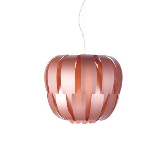 Linea Zero Suspensi&oacute;n 2 Luces Metal Rosa En Metal Cromado Cm. 60x54h