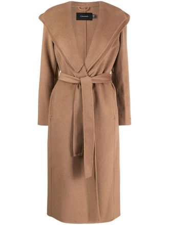 Elie Tahari Maxi-jas met ceintuur - Bruin