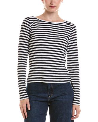 Nic+Zoe NIC & ZOE Stripe Cape Rib Modern Boat T-Shirt