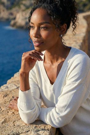 Roman Plain Stretch V-Neck Jumper