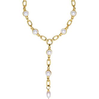 st. Moran Freshwater Pearl Station Y-Necklace in White at Nordstrom Rack
