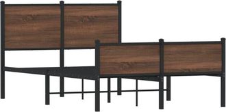 vidaXL Estructura de cama sin colchón metal marrón roble 120x200 cm Vidaxl