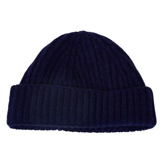 Aragona Puro cashmere Lavorazione a coste Beanie - Dames - Hoeden - Blauw - ONE Size - Kasjmier - Accessoires