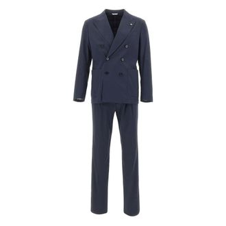 Manuel Ritz Double-Breasted Suit - male - Manuel Ritz - Double Breasted Suits - Blue - 3XL - Suits