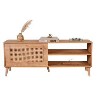 Dmora Mueble Tv Lauria, Un Estante, Apertura Abatible, Una Puerta, 138x41x55h Cm Roble Marr&oacute;n