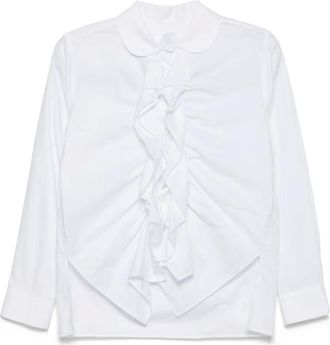 Comme Des Garçons Camicia con ruches - Bianco