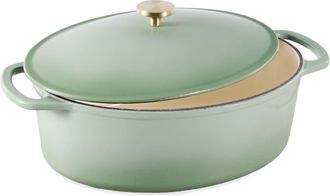 Best Choice Products Oval 7.5 Quart Cast-Iron Dutch Oven, Heavy-Duty w/ Enamel, Side Handles