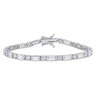 Amour 20 CT TGW White Cubic Zirconia Tennis Bracelet In Sterling Silver