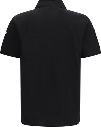 Moncler Mens Black Cotton Polo Shirt