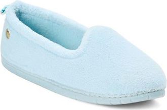 Dearfoams Rachel Velour Closed Back Slipper in Blue at Nordstrom, Size X-Large