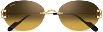 Cartier Ct 0551S Zonnebrillen - unisex - Zonnebrillen - Geel - 55 MM - Accessoires
