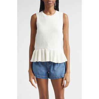 Veronica Beard Nemyah Peplum Tank Sweater in Dove at Nordstrom, Size X-Small