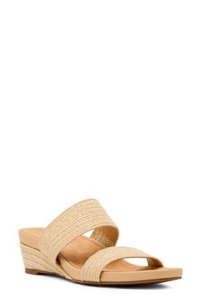 Anne Klein Kapricorn Wedge Sandal in Natural Raffia at Nordstrom, Size 6.5