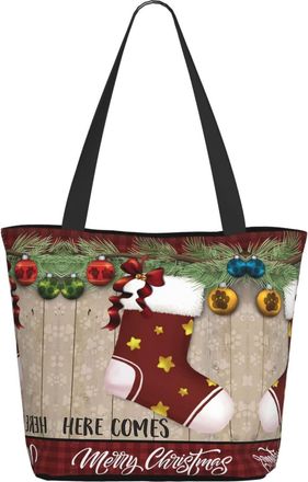 AOOEDM Merry Christmas Sock Ladies Shopping Bag 13x11x7in.The Perfect ValentineS Day Gift.It Is The Best ValentineS Day Gift For Mom, Daughter, Wife,Etc