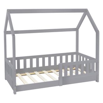 ML Design Cama infantil tipi 70 x 140 cm color gris con colch&oacute;n espuma fr&iacute;a