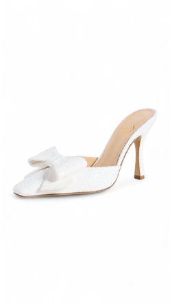 Nalebe Dimante Glitter High Heel Mule Bridal In White