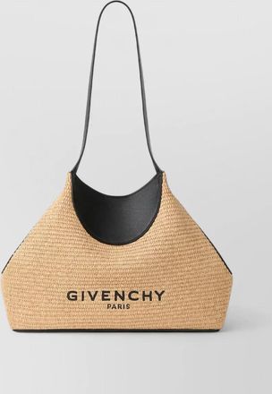 Givenchy small facet tote bag raffia leather