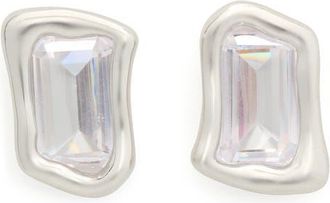Kate Spade New York molten glass statement stud earrings in Clear/Silver. at Nordstrom