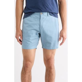 Johnnie-O Melrose Cotton & Linen Shorts in Mid Blue at Nordstrom Rack, Size 30