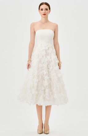 Bariano Aryan Strapless Midi in White at Nordstrom, Size 8