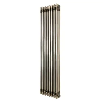 MonsterShop Traditional 3 Column Radiator - 1500 x 380mm - Raw Metal in Silver