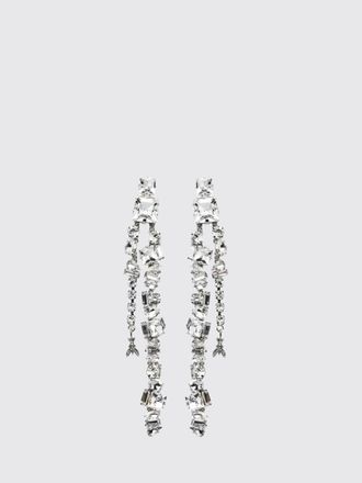 Patrizia Pepe Orecchini in ottone cromato con strass incastonati