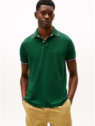 Tommy Hilfiger Mens Regular Fit Tommy Wicking Polo - Green - L