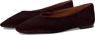Madewell Sage Ballet Flat - Haircalf Womens Flat Shoes Cabernet : 7.5 M, Hair Calf