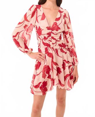 Misa Megan Mini Dress In Cherry Flora