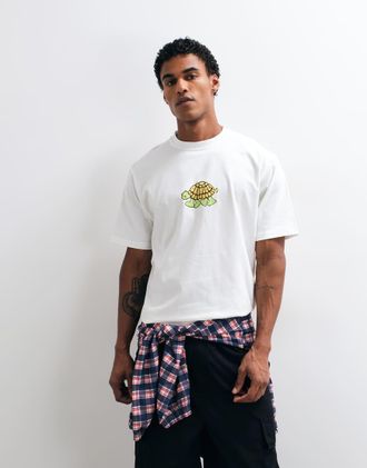 Gramicci T-shirt a maniche corte con grafica tartaruga bianca-Bianco