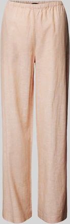 A|X Armani Exchange Straight Leg Leinenhose mit elastischem Bund in Apricot, Gr&ouml;&szlig;e 34