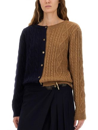 Moschino Two-Tone Alpaca Blend Cardigan - Multicolor