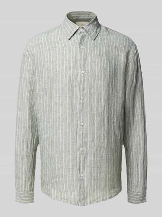 Jack & Jones Regular Fit Freizeithemd aus reinem Leinen Modell LAWRENCE in Oliv, Gr&ouml;&szlig;e M