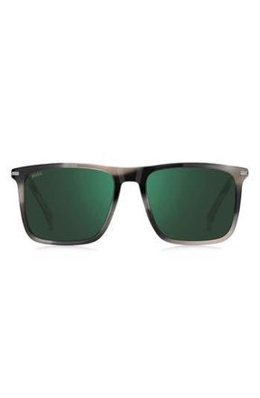 BOSS 56mm Square Sunglasses in Grey Horn at Nordstrom Rack
