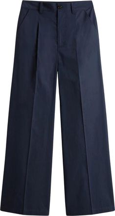 Woolrich Wijde Chino Broek - Dames - Wijde Broeken - Blauw - W26 - Katoen - Broeken
