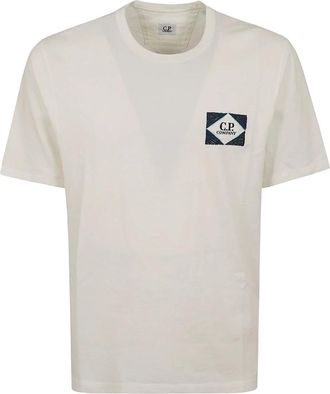 C.P. Company Short-Sleeve Jersey T-Shirt - Heren - T-shirts - Wit - XL - Katoen - Tops