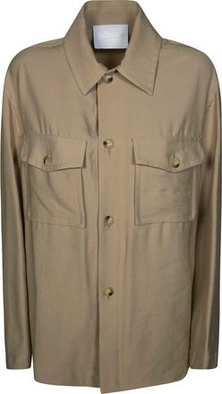 Dondup Loose Fitting Flap Pocket Viscose Shirt