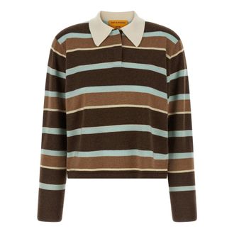 Guest In Residence Truien & Vesten, Dames, Veelkleurig, M, Kasjmier, Cropped Streep Rugby