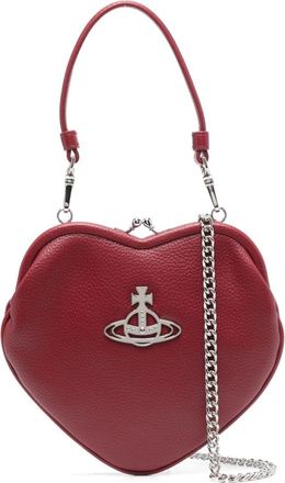 Vivienne Westwood Belle Orb-plaque clutch bag - women - Polyurethane/Recycled Cotton/Organic Cotton/Recycled Polyurethane - OS - Red